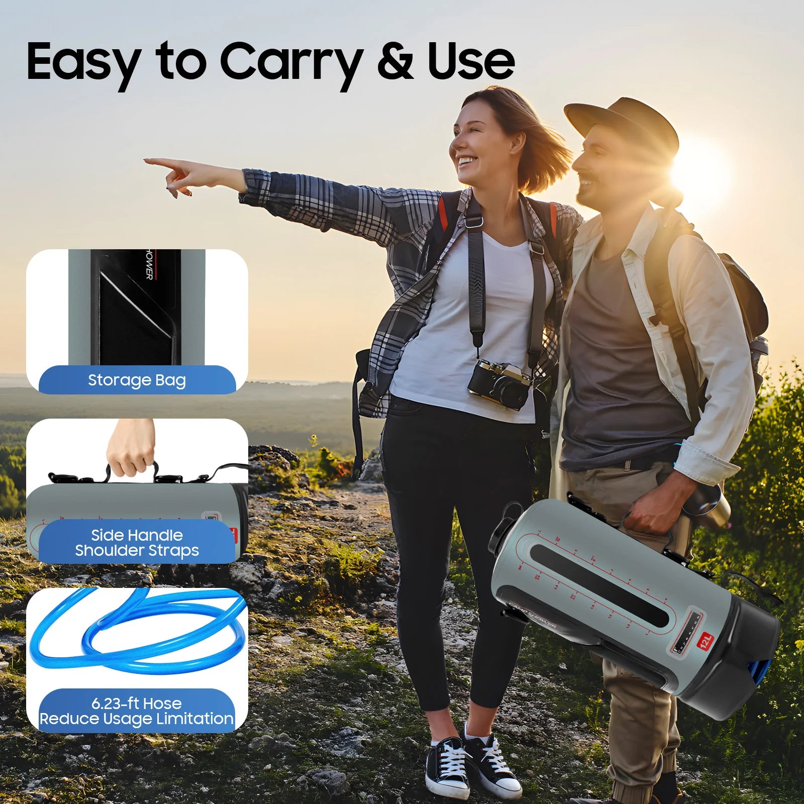 12L Portable Camping Shower Bag