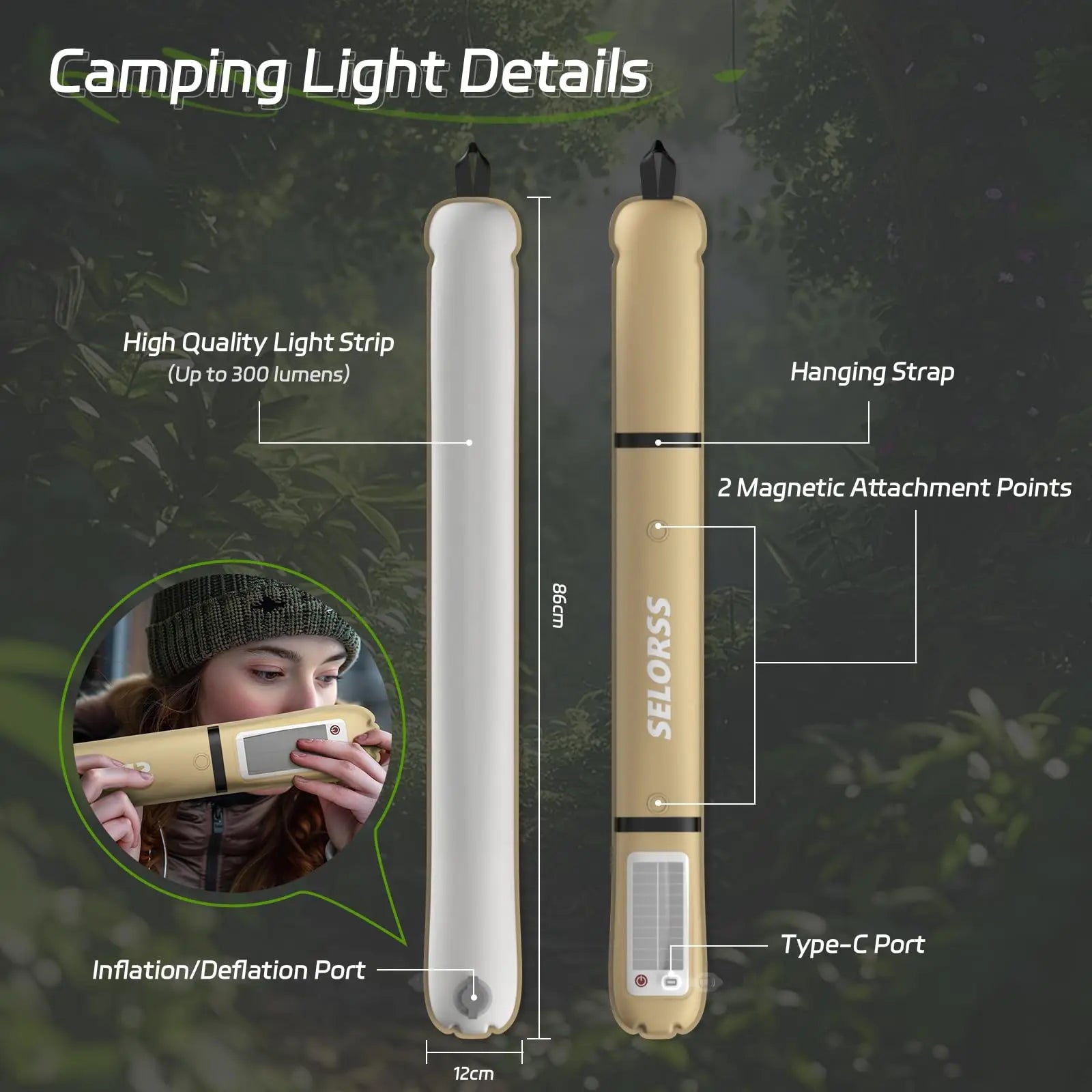 SELORSS Solar Camping Lantern