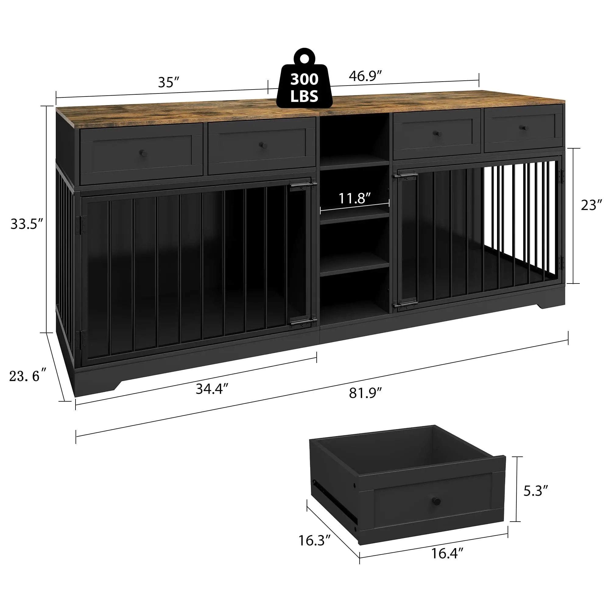 82'' Large Double Dog Crate