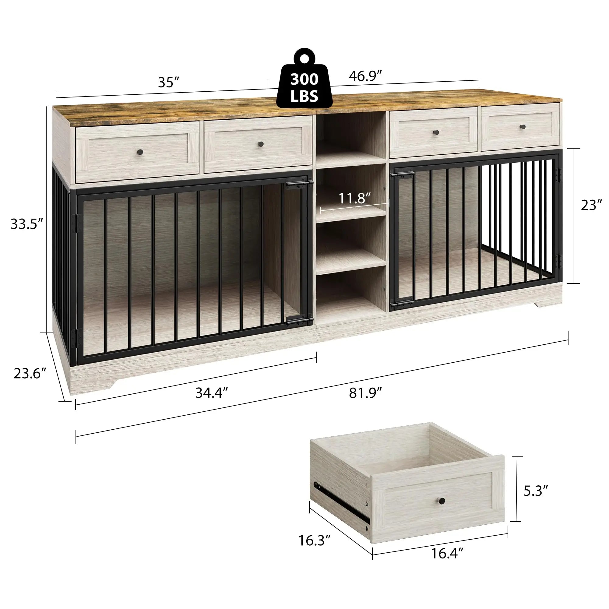 82'' Large Double Dog Crate