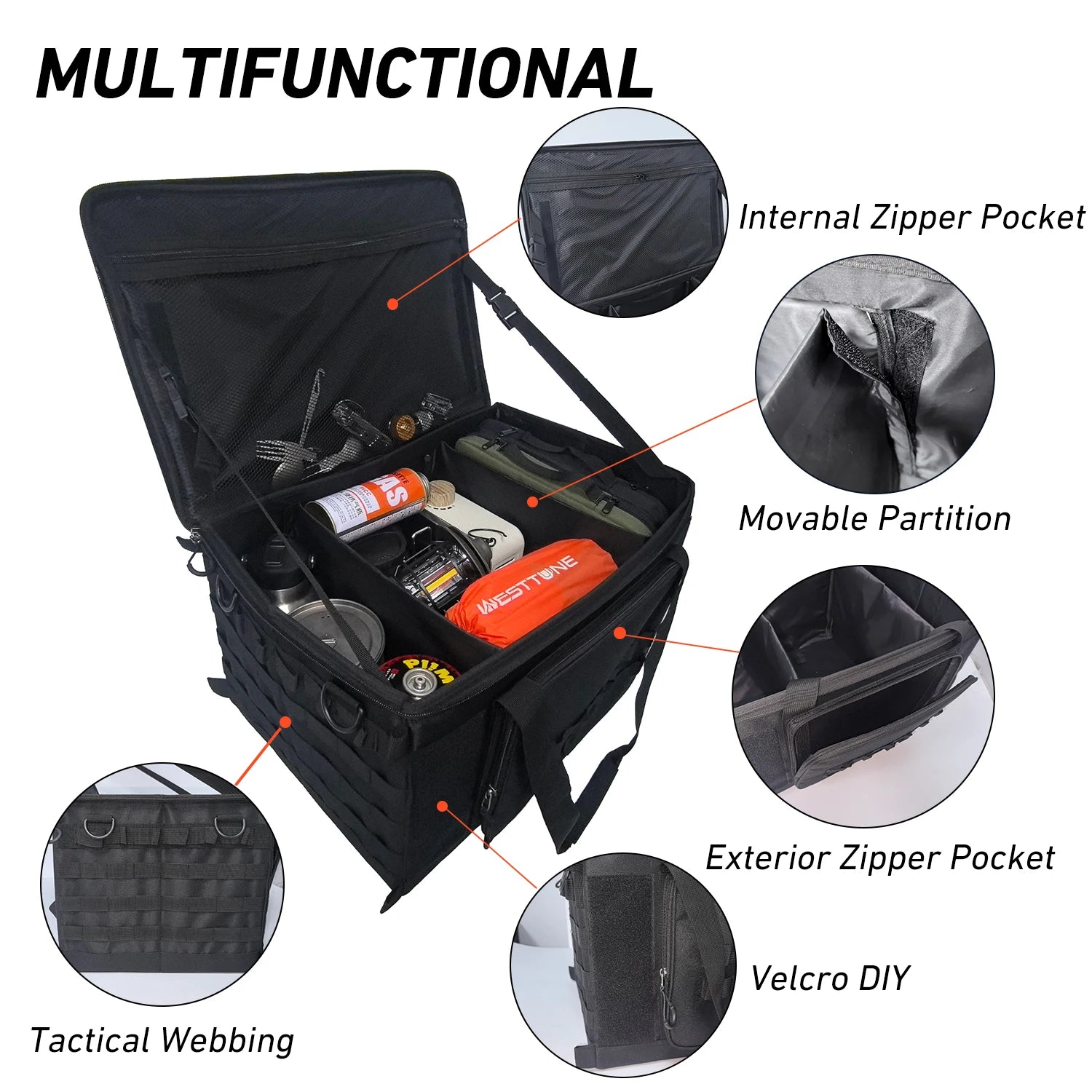 50L Camping Tactical Organizer Folding Large Capacity