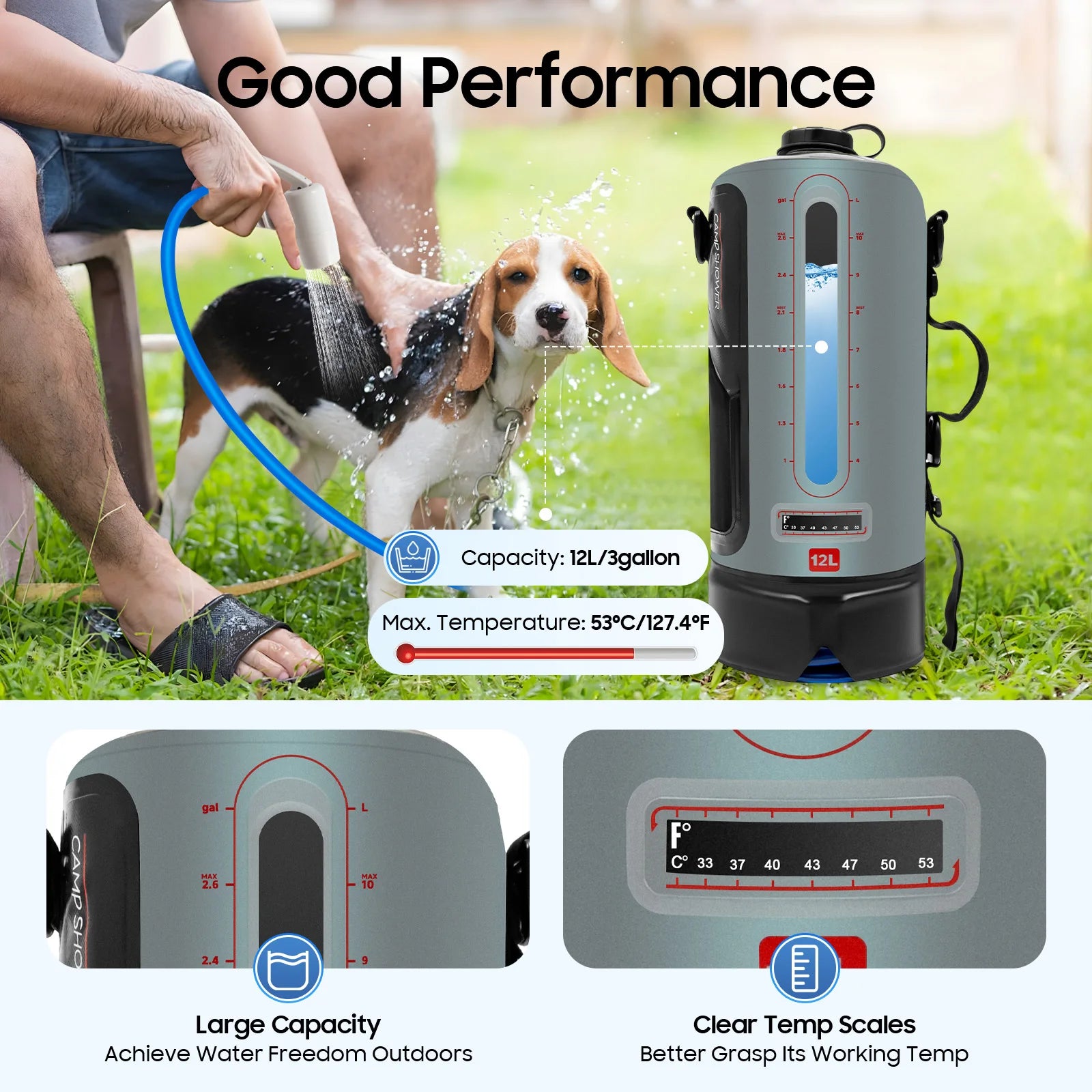 12L Portable Camping Shower Bag