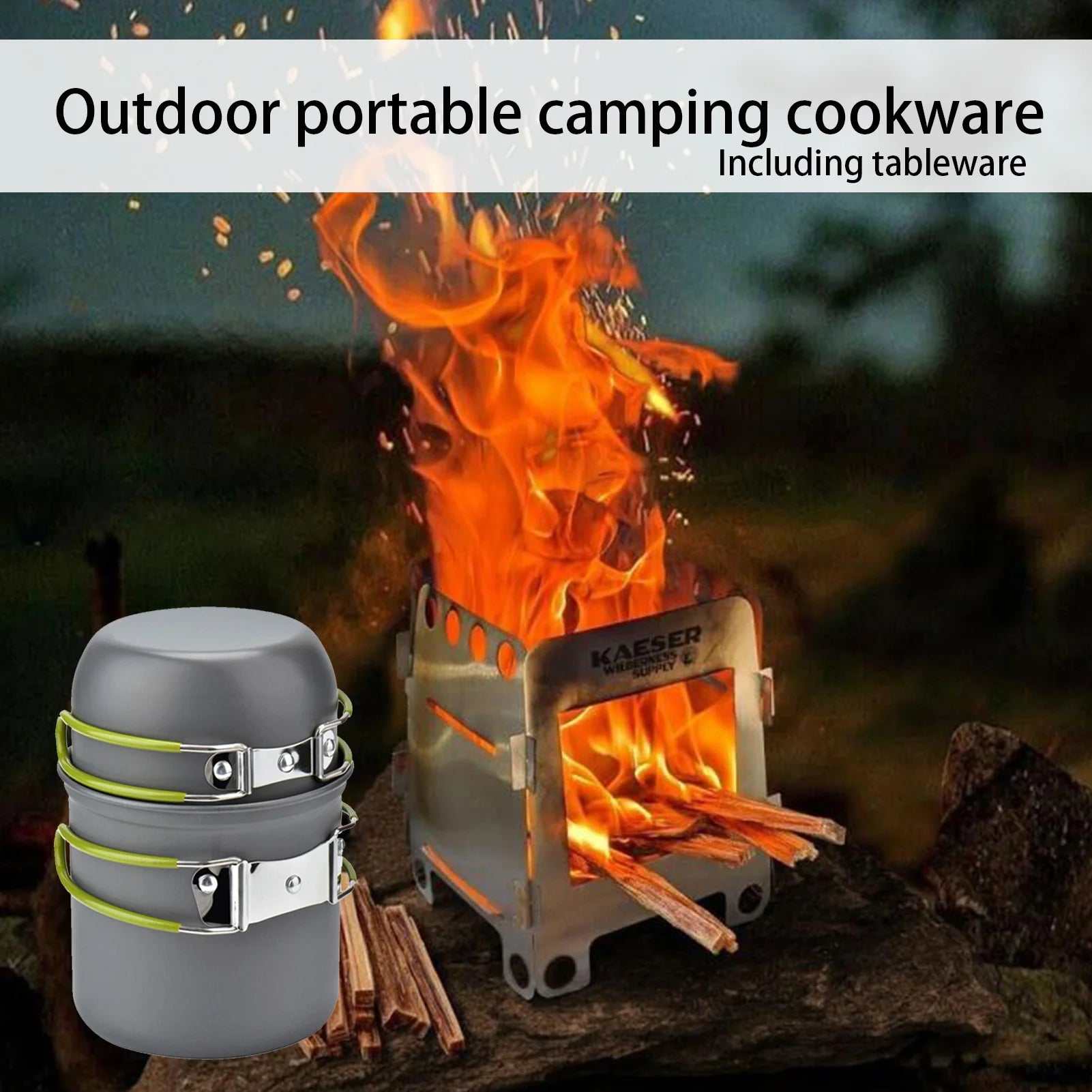 Portable Camping Cookware Set with Utensils