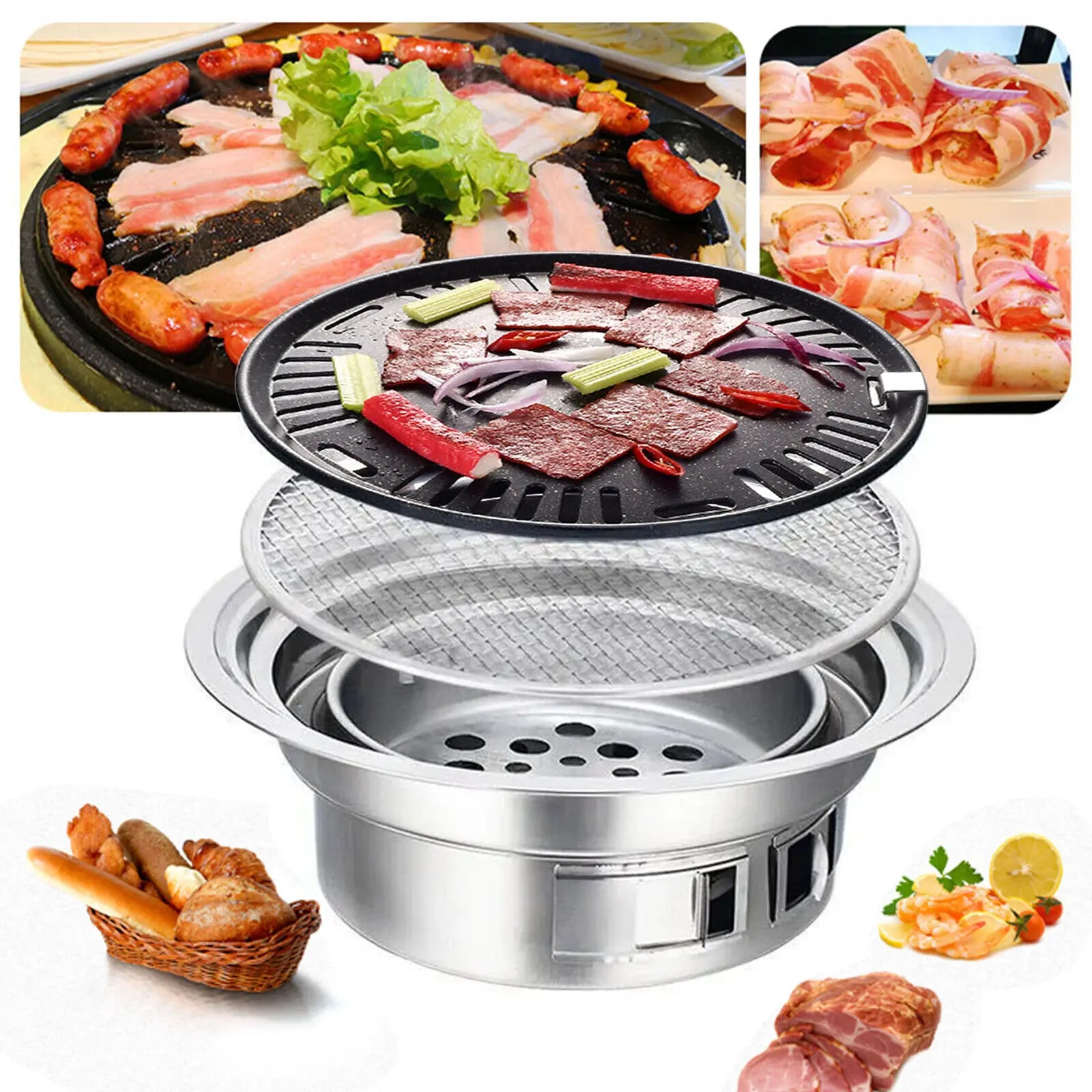 Korean Style Table Charcoal Portable BBQ Grill