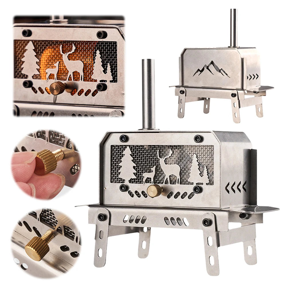 Outdoor Firewood Stove with Chimney
