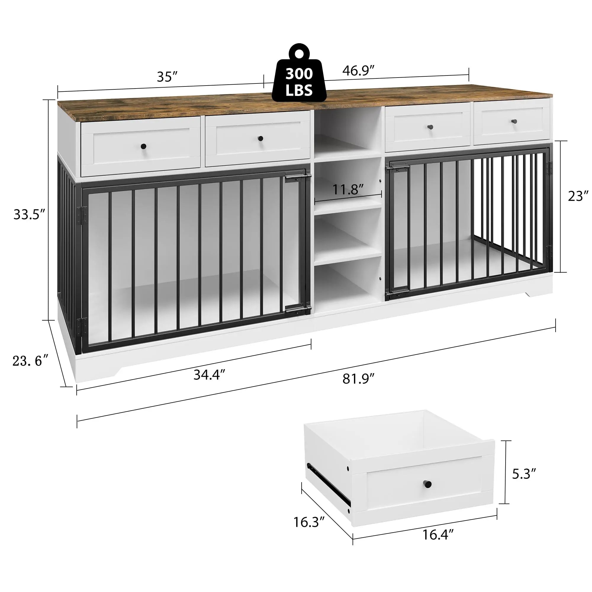 82'' Large Double Dog Crate
