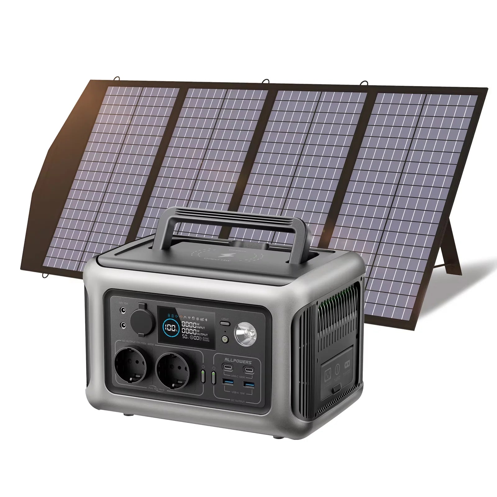 Portable Power station with 100W / 140W / 200W Solar panel