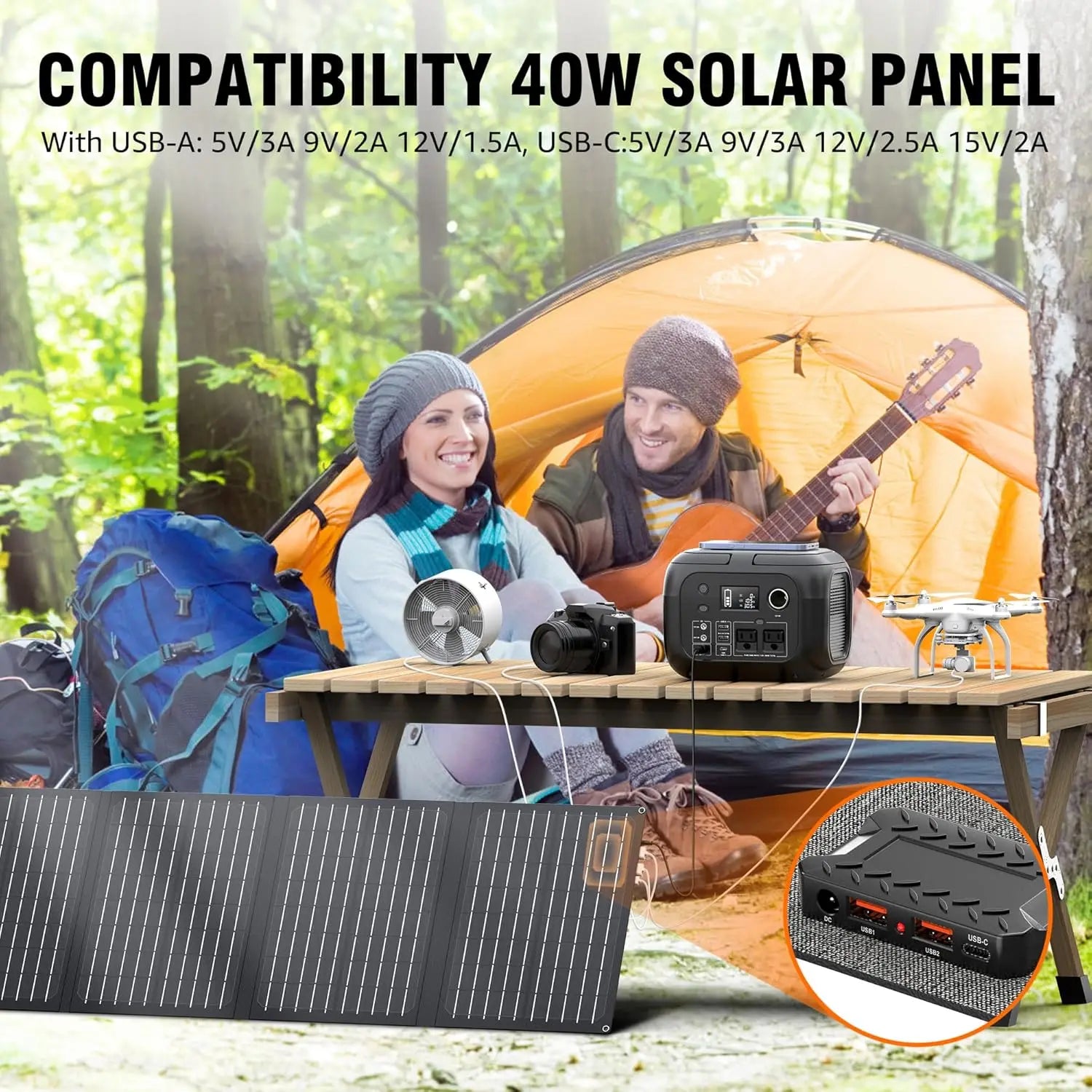 300W Portable Power Station with Solar Panels