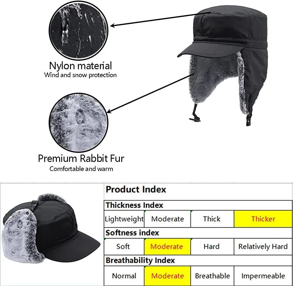 Warm Earflap Fleece  Hat for Men