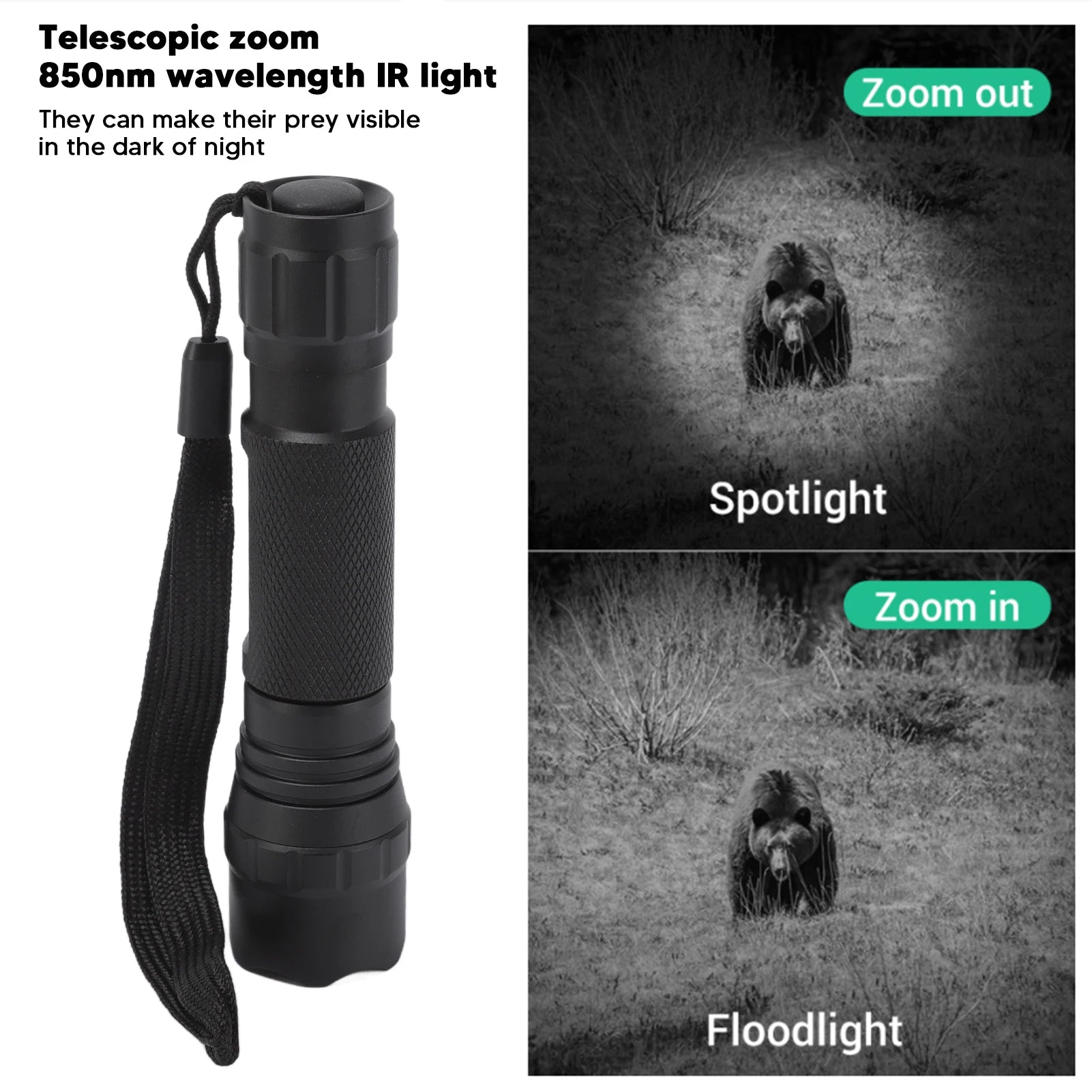 Infrared Flashlight Zoomable
