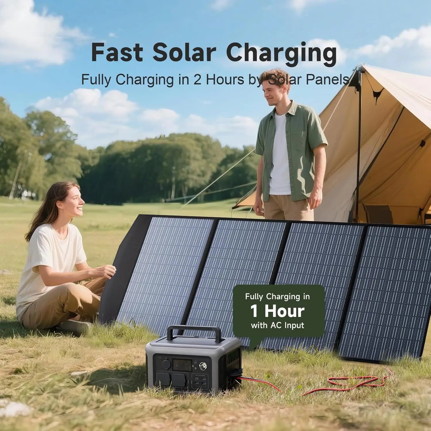 Portable Power station with 100W / 140W / 200W Solar panel