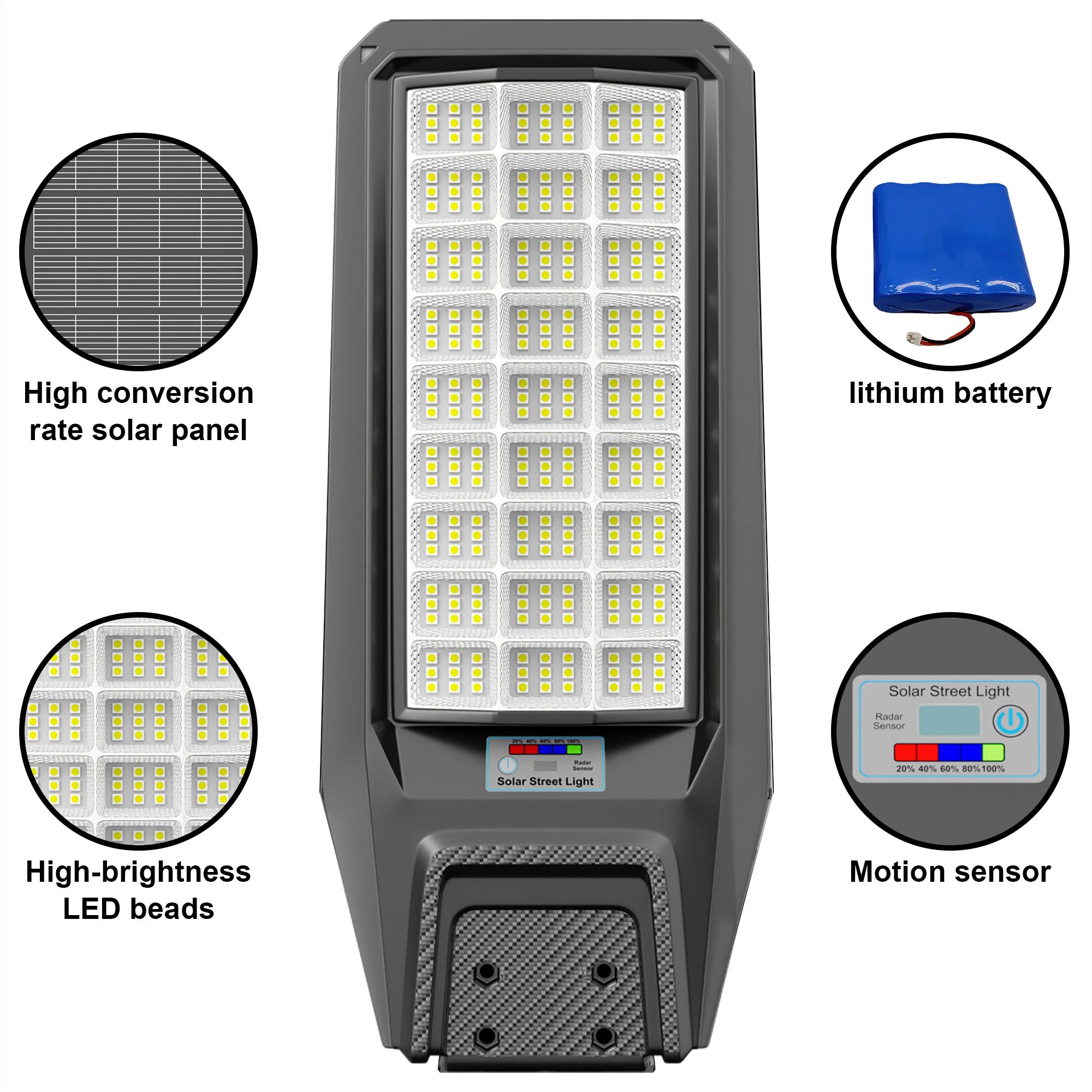 Outdoor waterproof solar light with motion sensor,