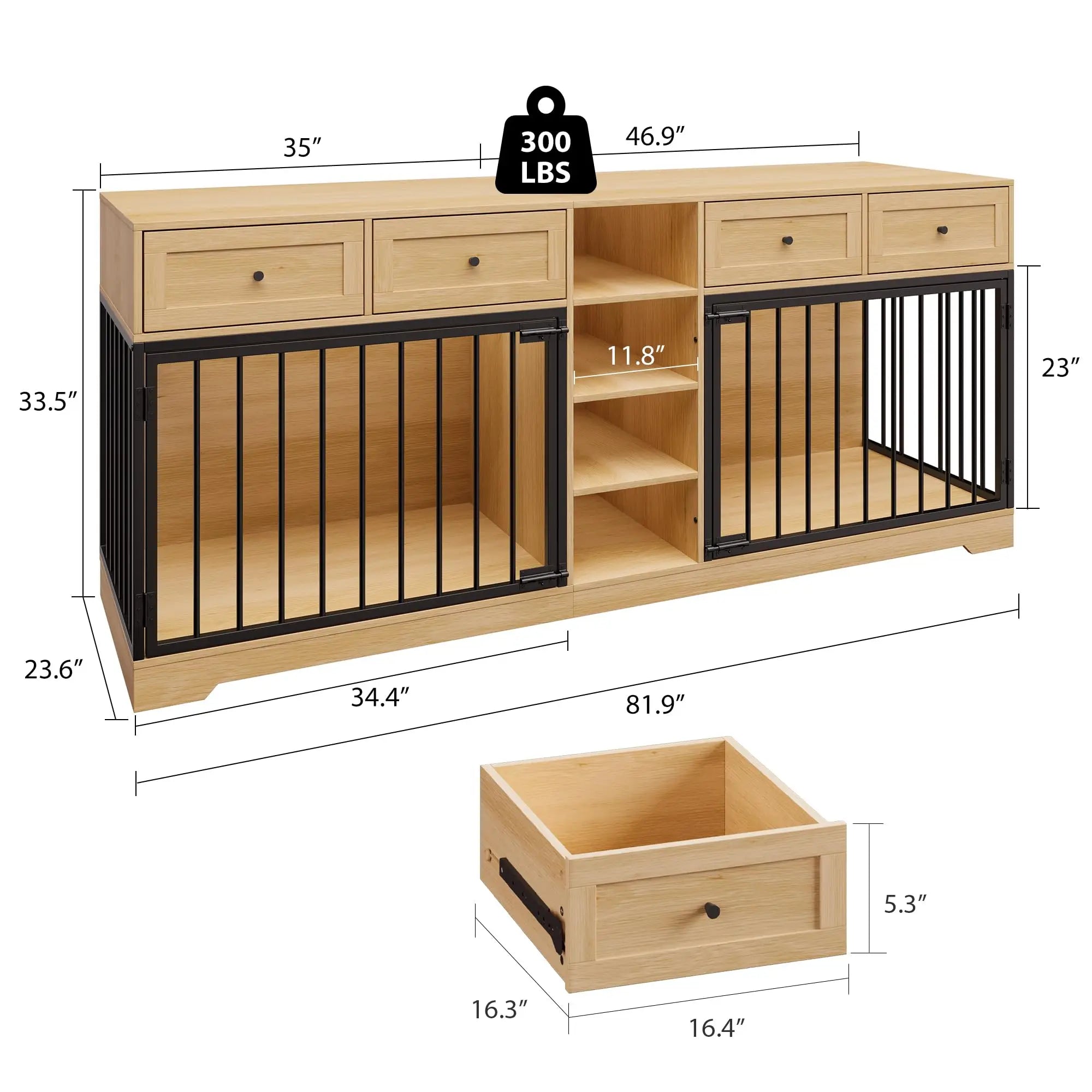 82'' Large Double Dog Crate