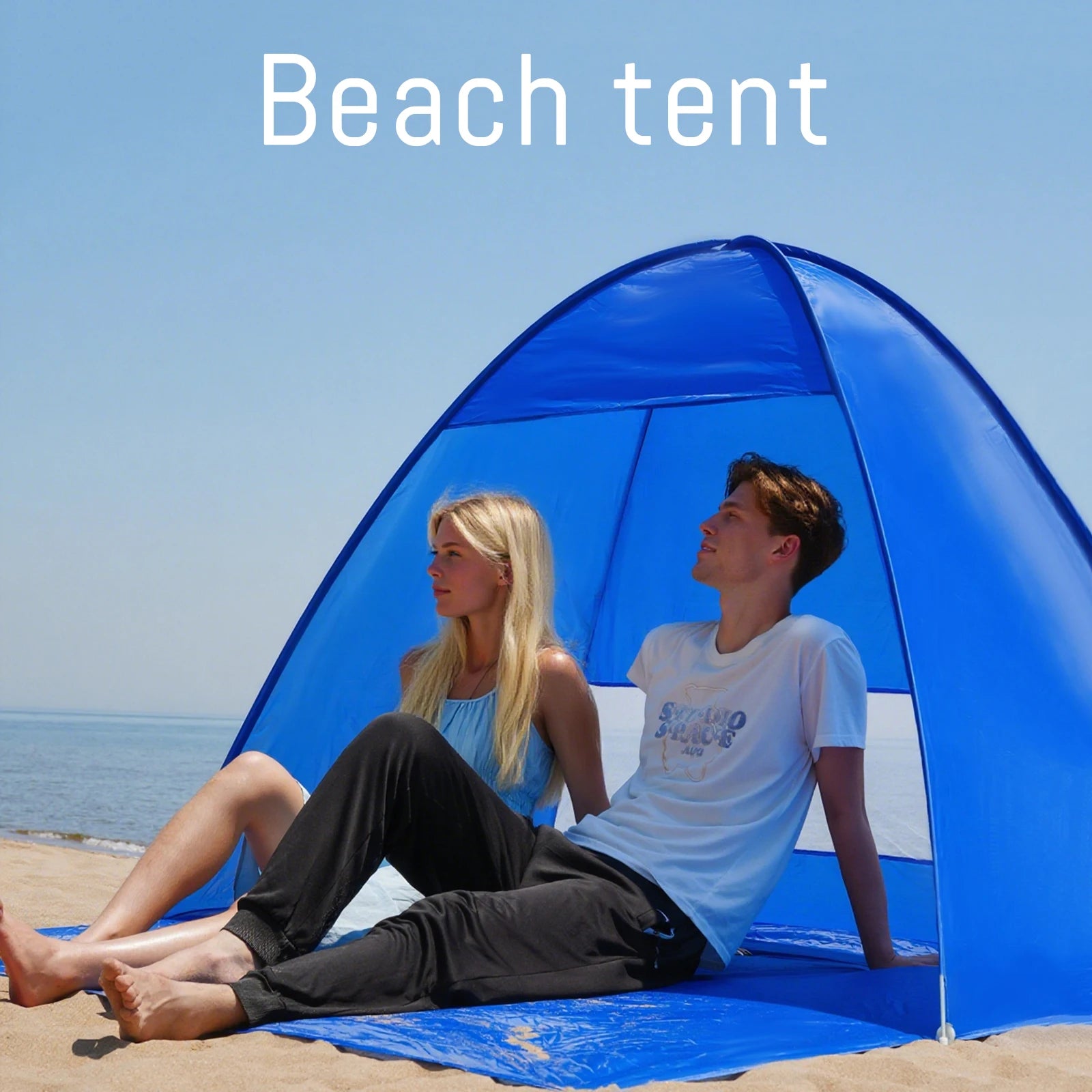 Pop-up beach tent, with handbag