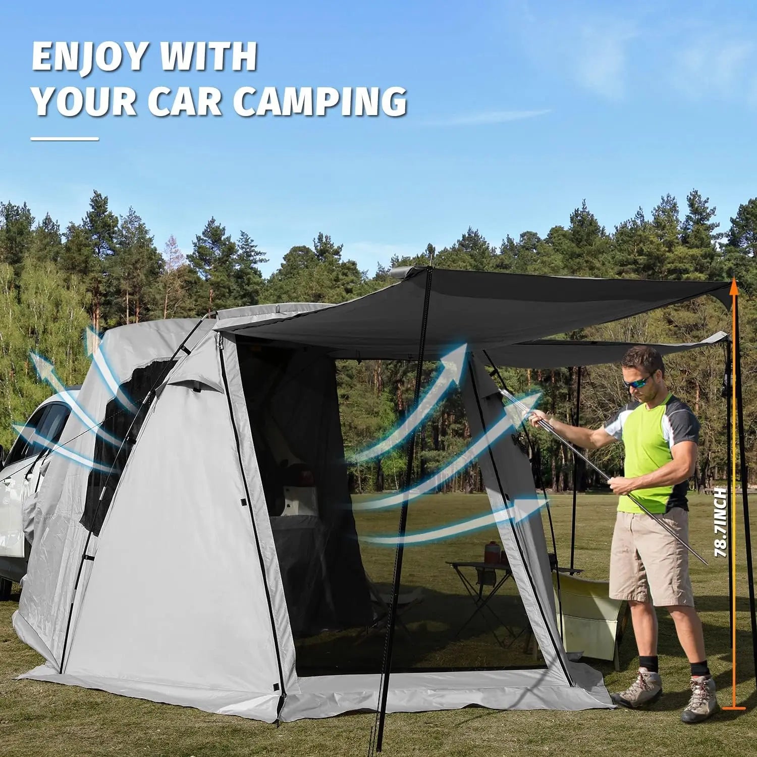 SUV Tent with Tailgate Shade Awning