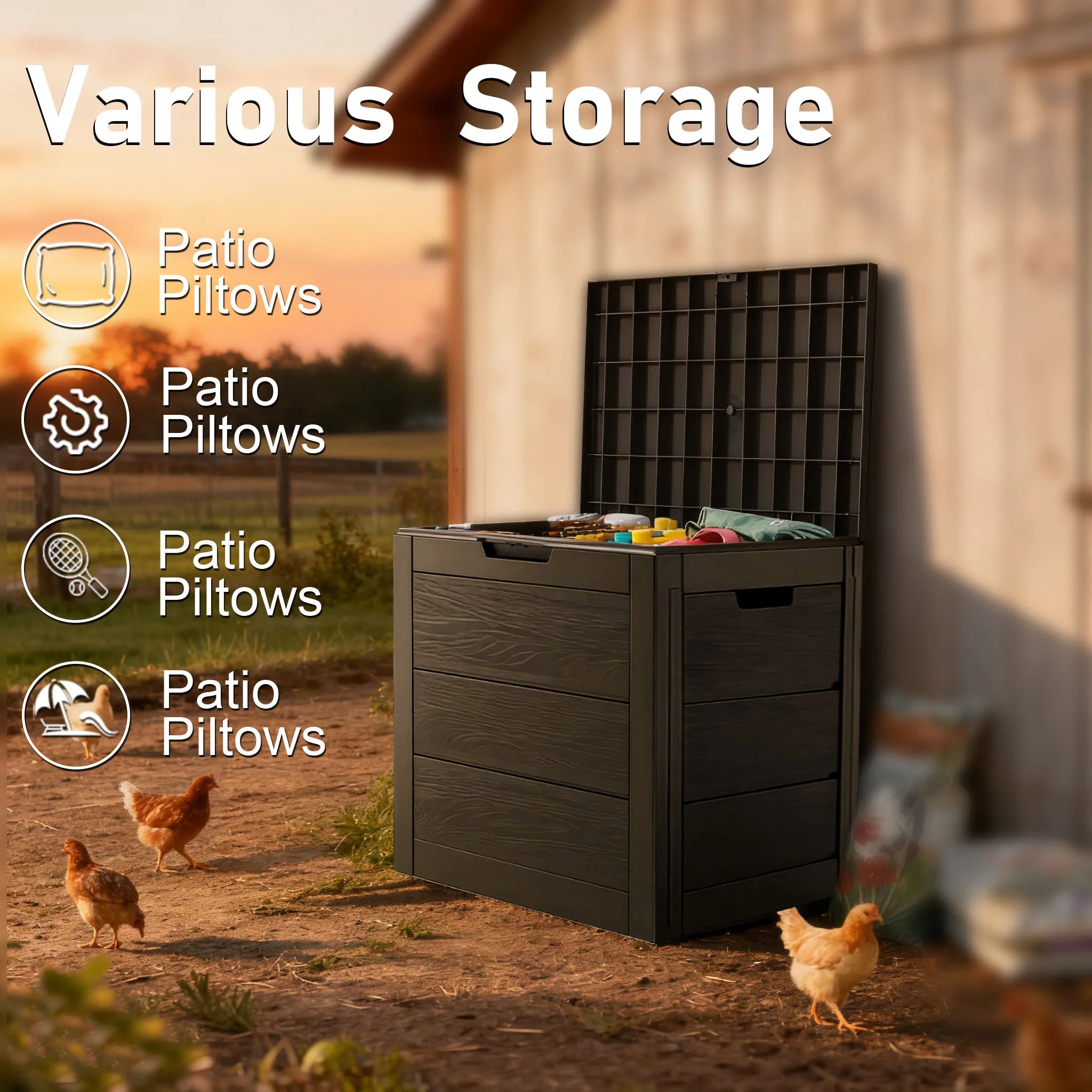 75 Gallon Large Outdoor  Box with Lockable Lid