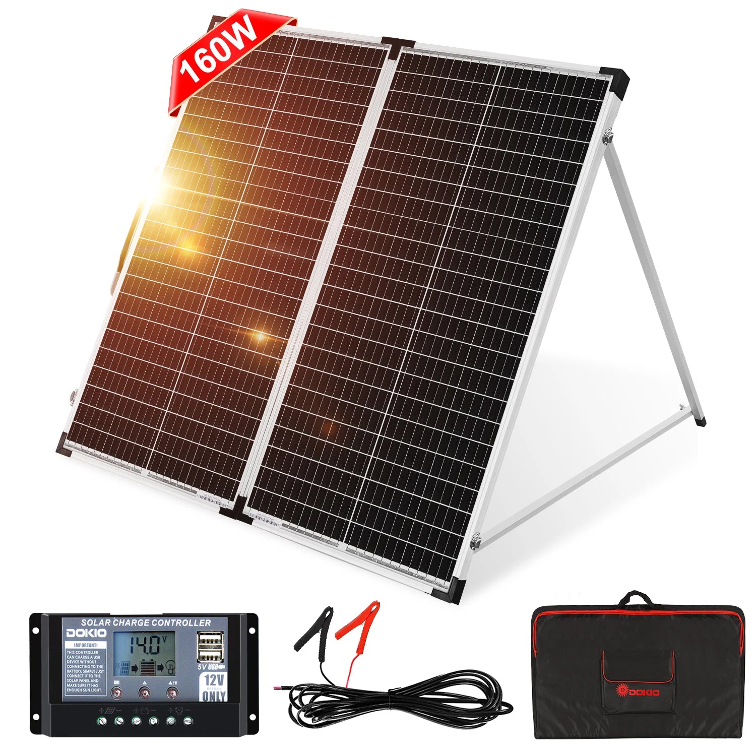 100W/160w/200w Solar Panel with 12V Controller Kit