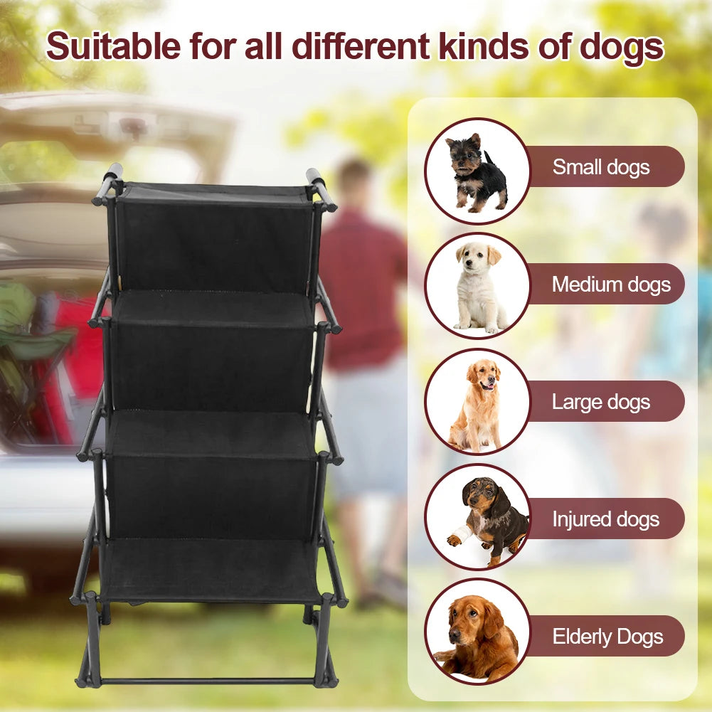 4 Steps Pet Ramp Foldable Dog  Ramp with Nonslip Surface