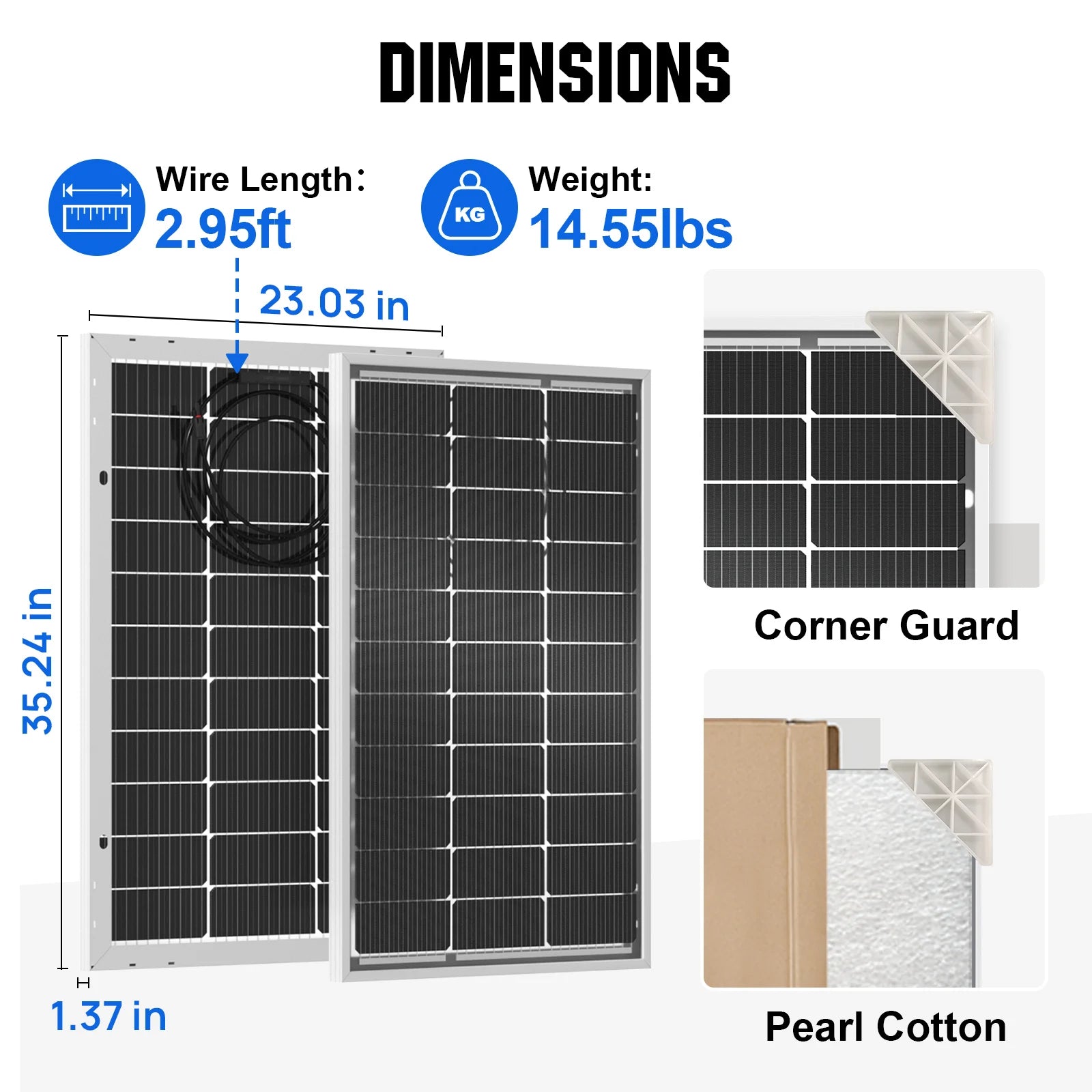 ECO-WORTHY100 Watt 12 Volt Solar Panel