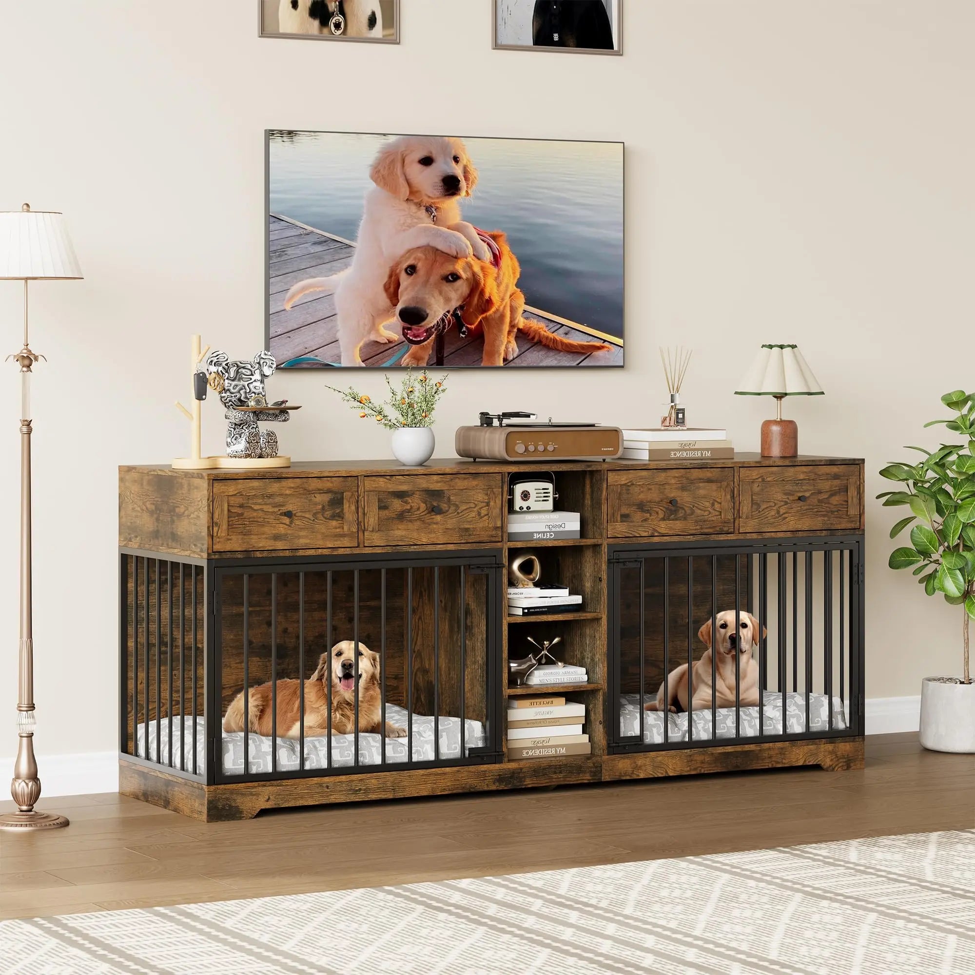82'' Large Double Dog Crate
