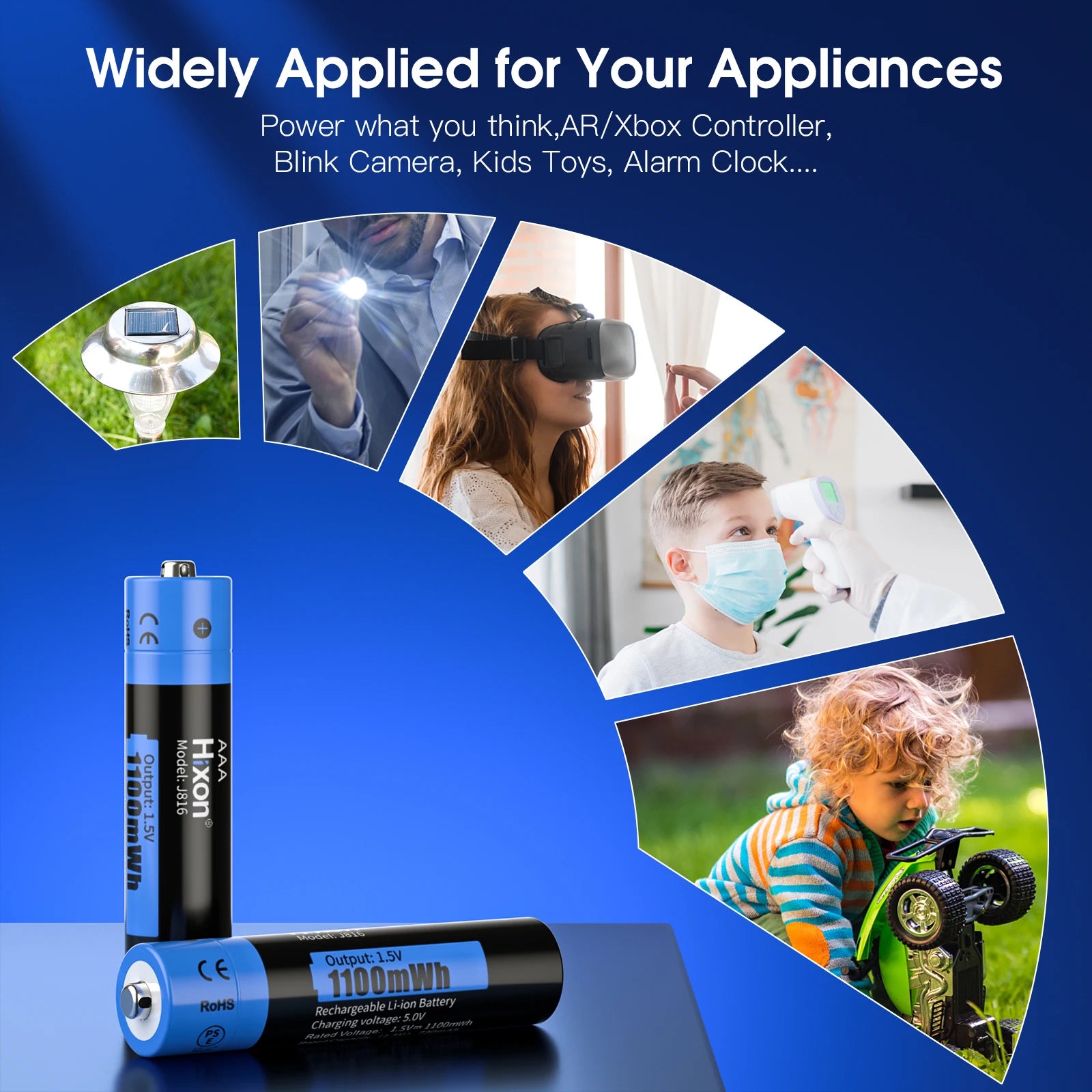 1.5V AA & AAA Lithium Ion Battery
 Rechargeable Battery