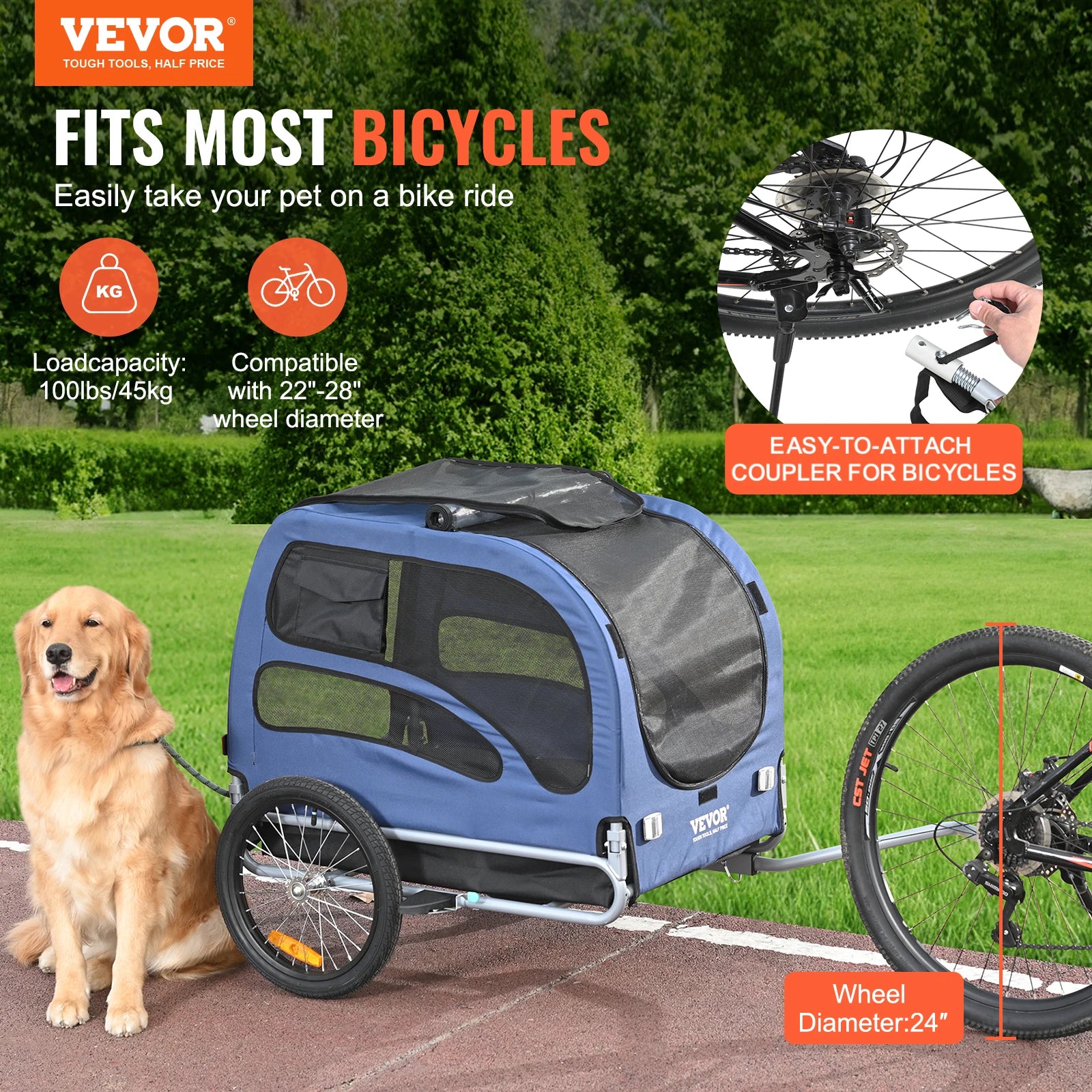 100lbs Pet Cart Bicycle Carrier