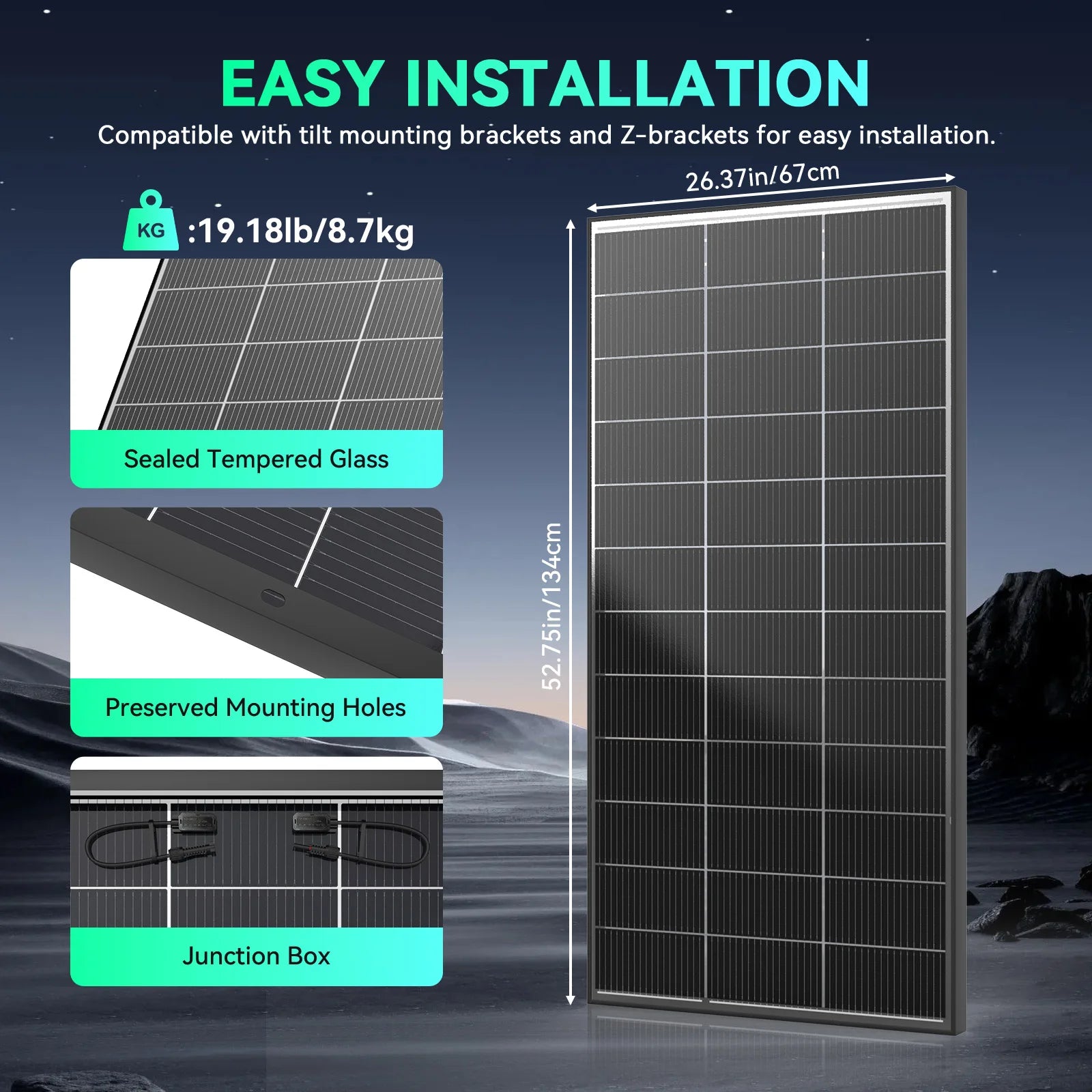 RVPOZWER 400W/200W 12V Double SidedSolar Systems Panels
