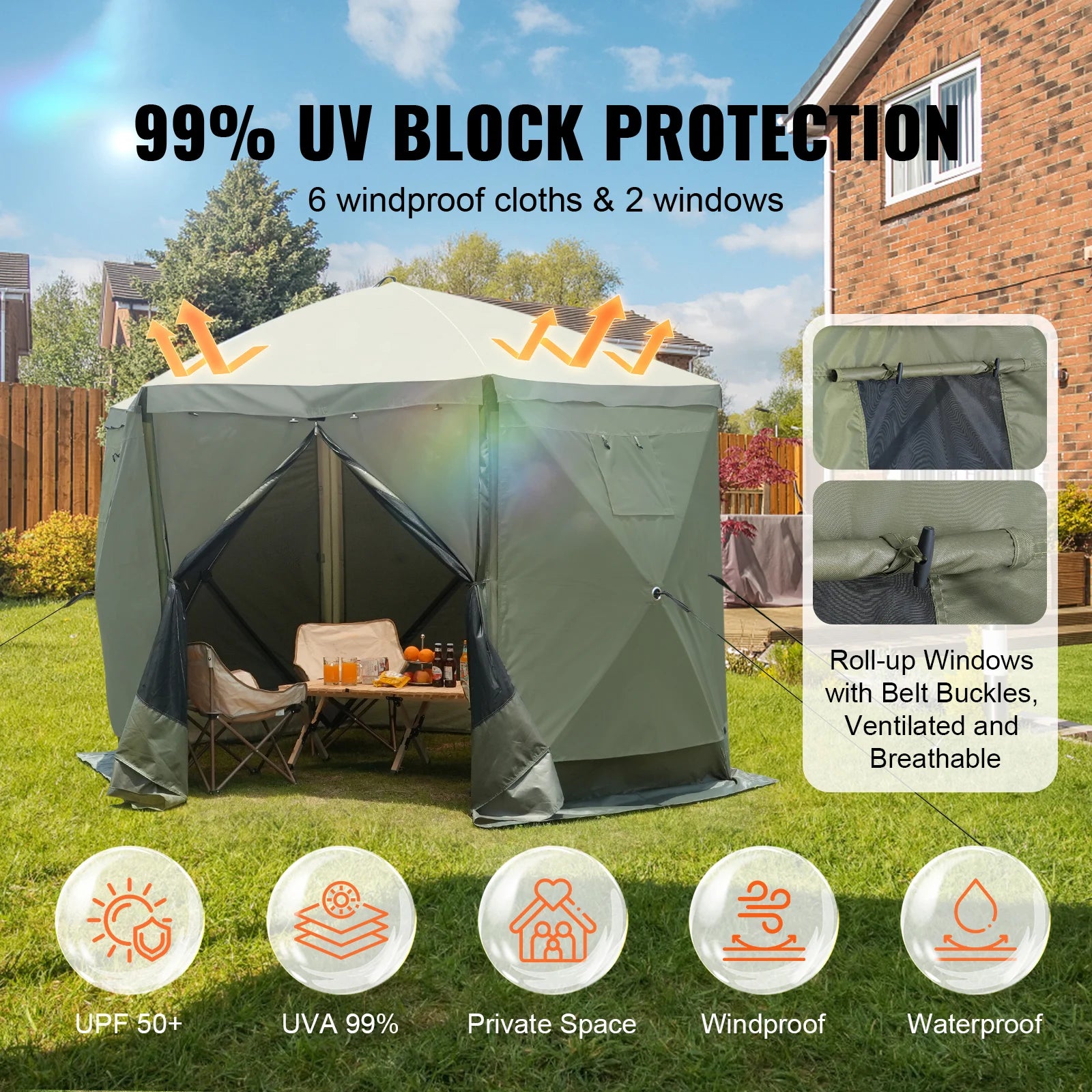 Pop-Up Screen Tent 6 Sided Canopy