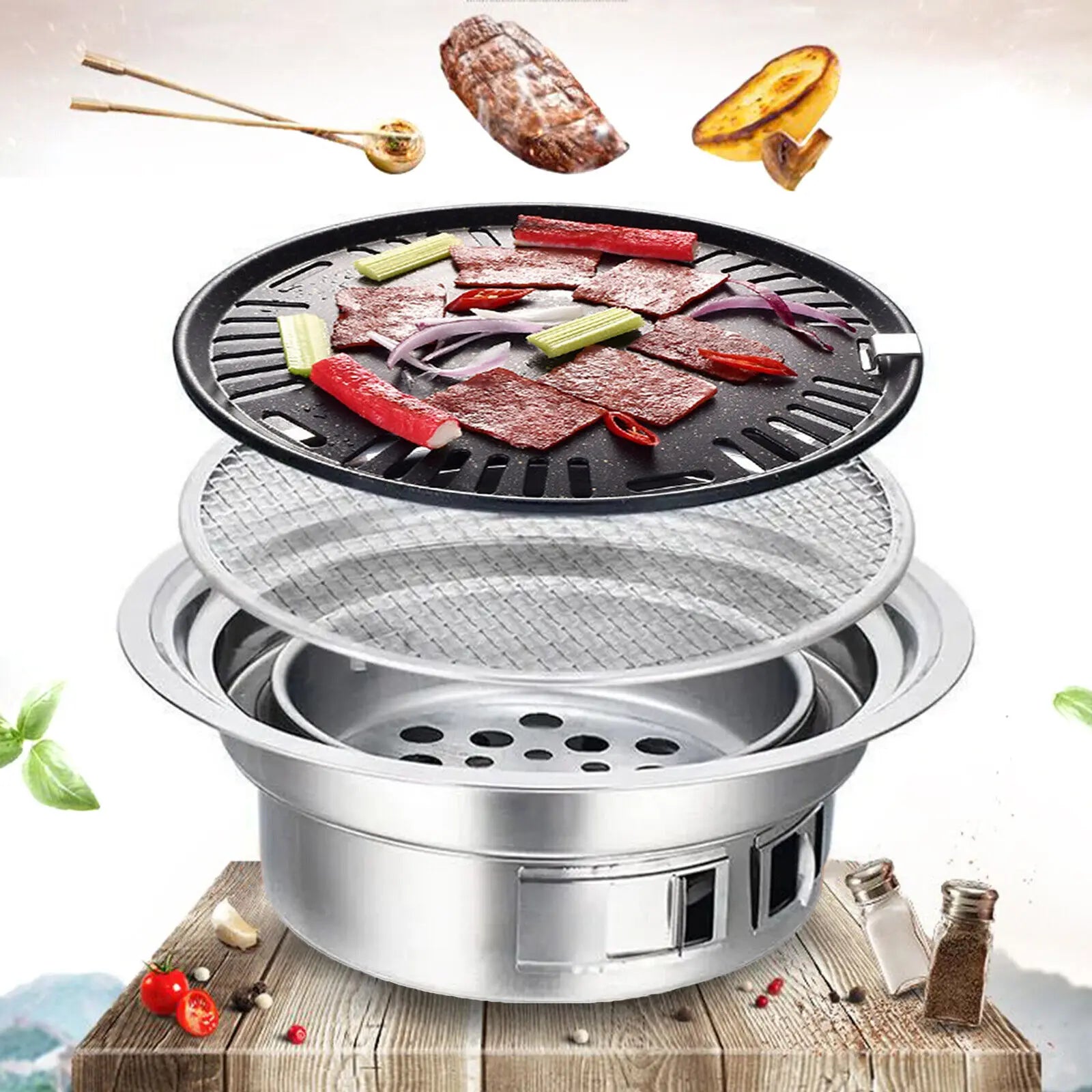 Korean Style Table Charcoal Portable BBQ Grill