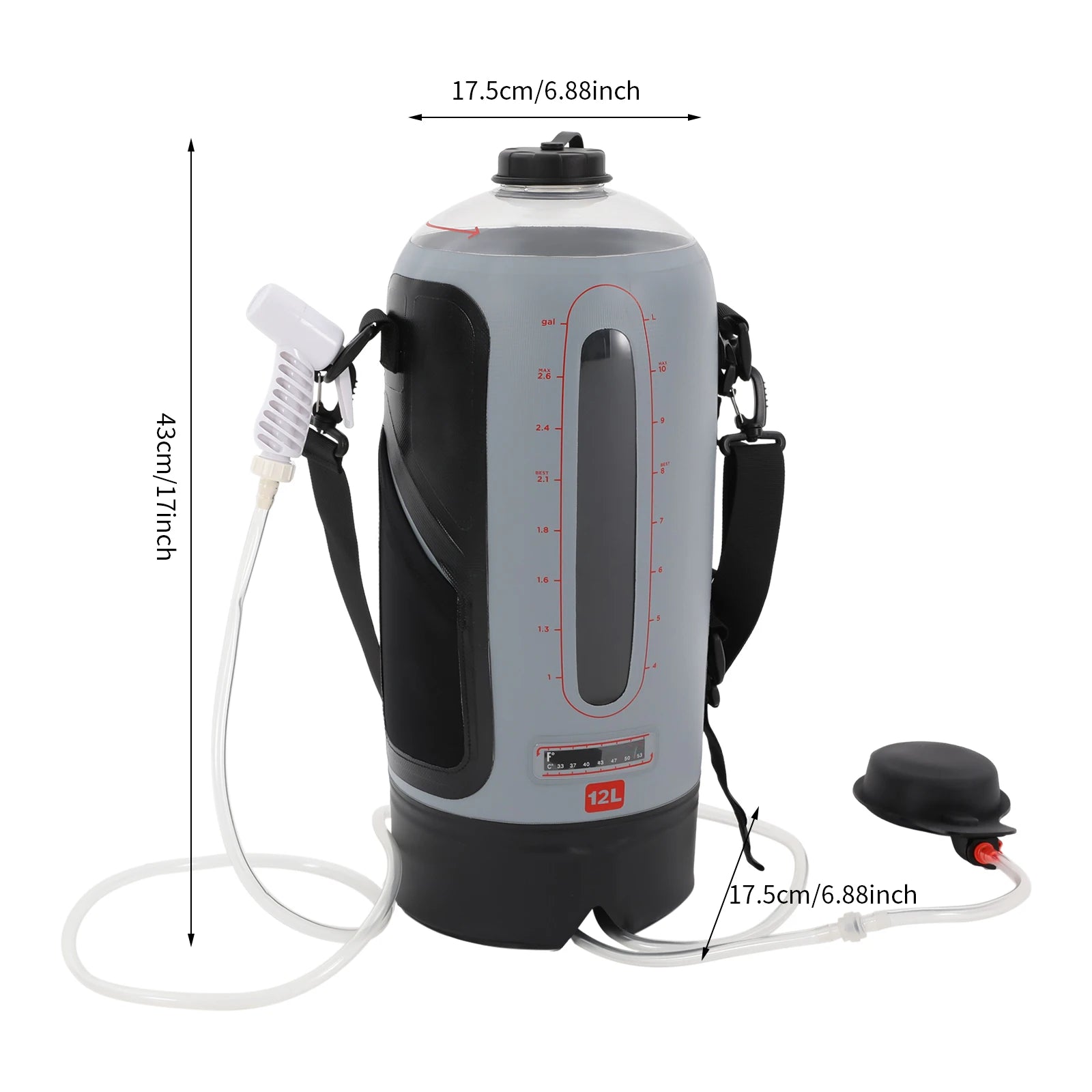 12L Camping Shower Solar