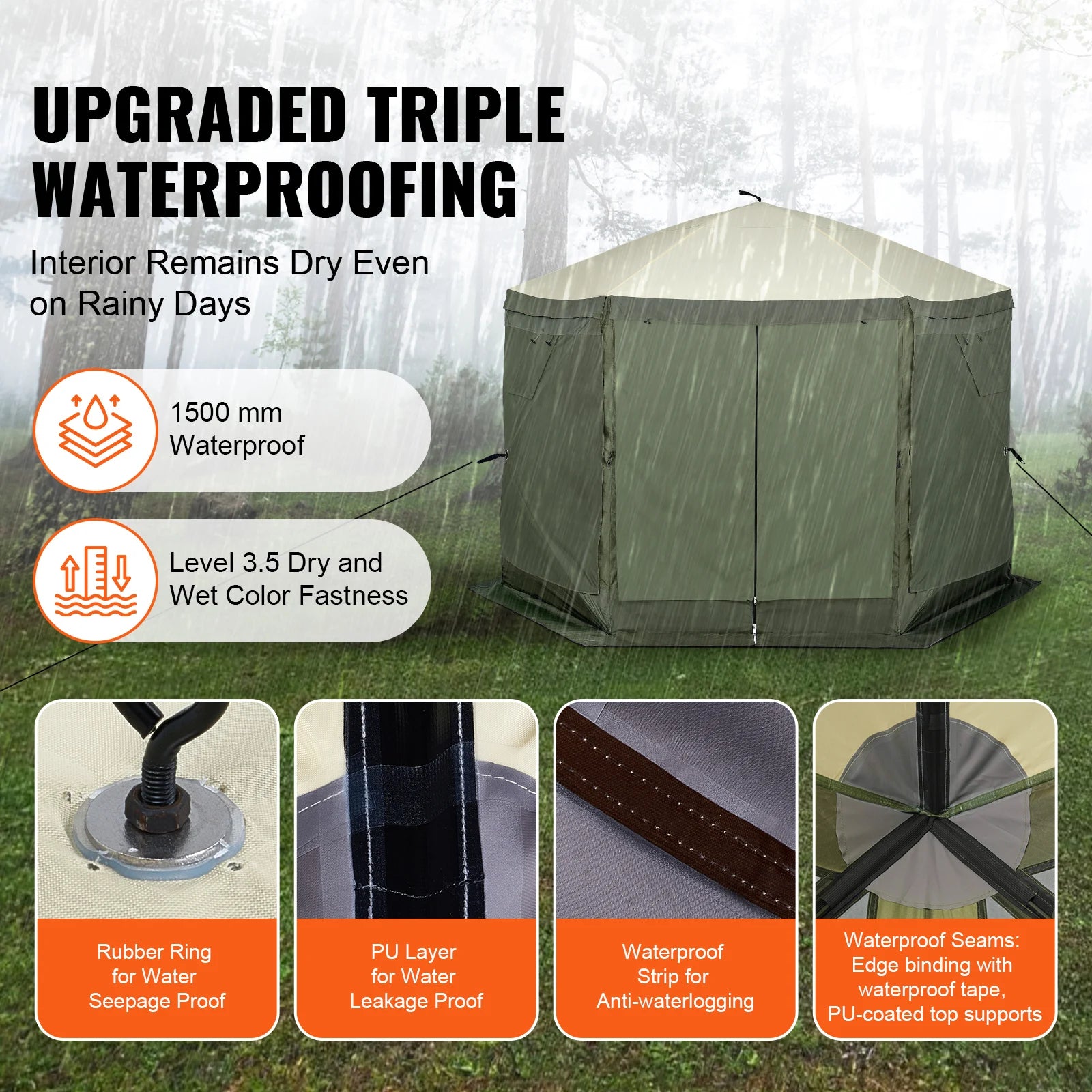 Pop-Up Screen Tent 6 Sided Canopy