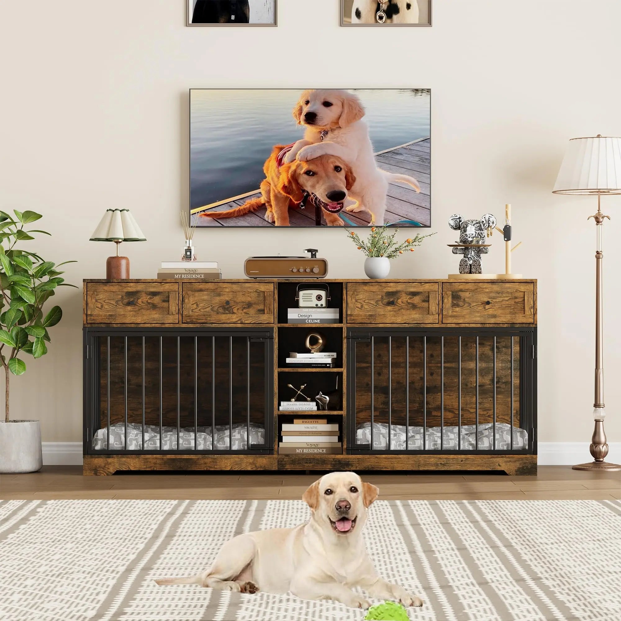 82'' Large Double Dog Crate