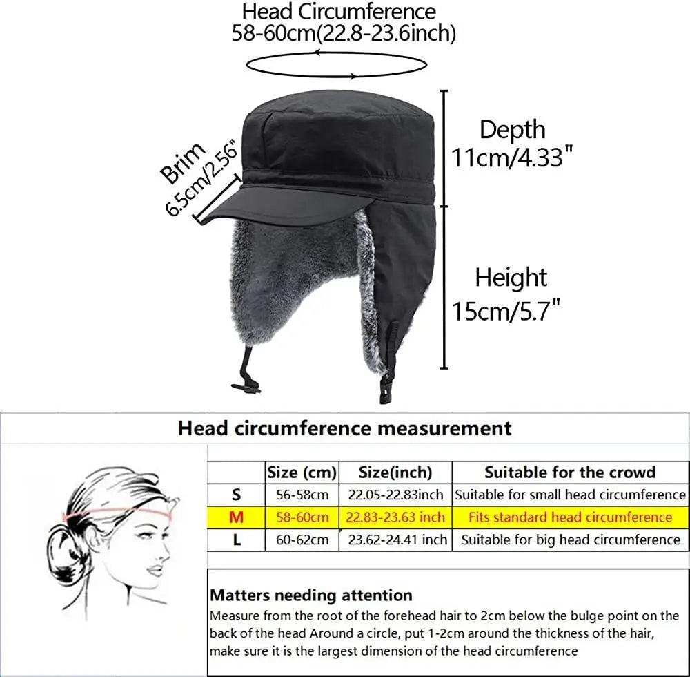 Warm Earflap Fleece  Hat for Men