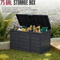 75 Gallon Large Outdoor  Box with Lockable Lid