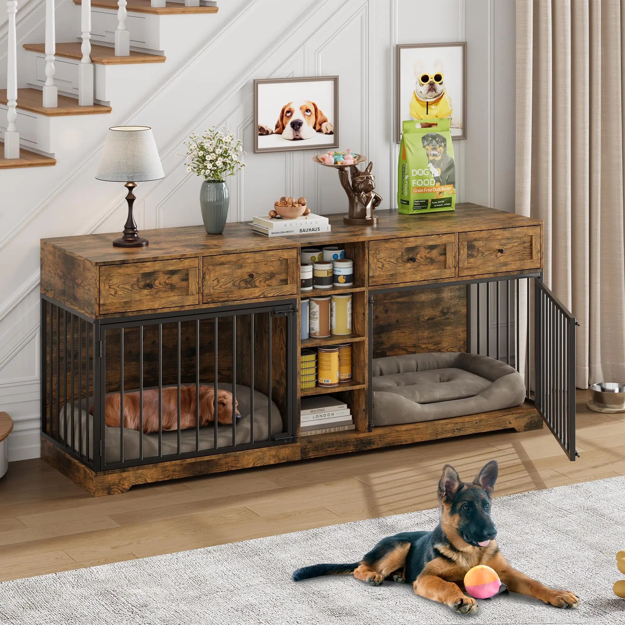 82'' Large Double Dog Crate