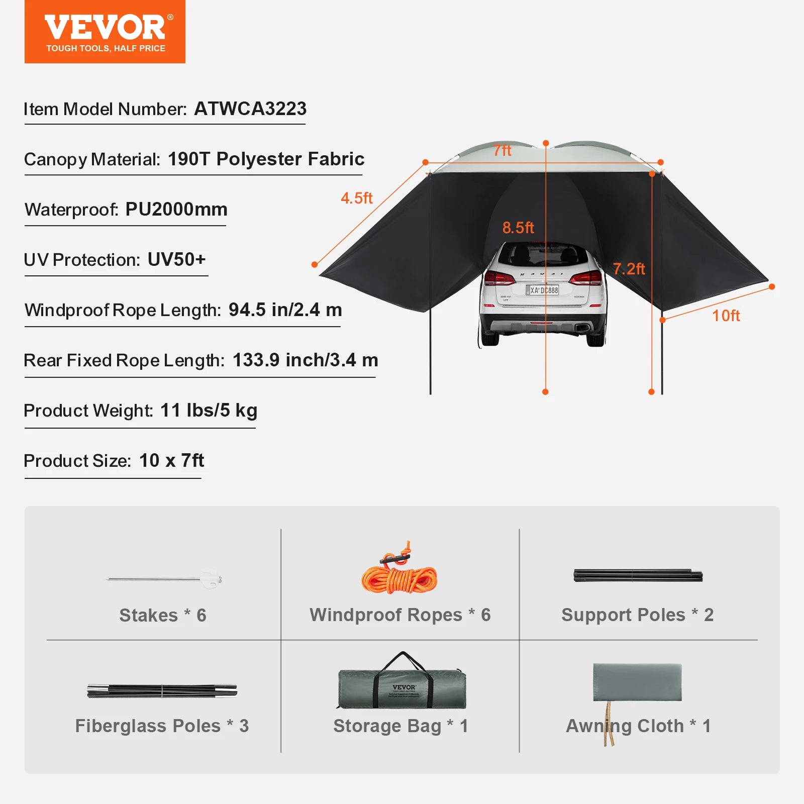 Retractable Car Side Awning