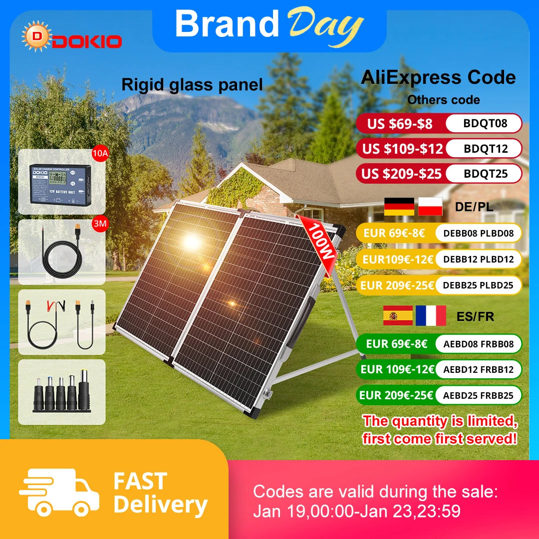 100W/160w/200w Solar Panel with 12V Controller Kit