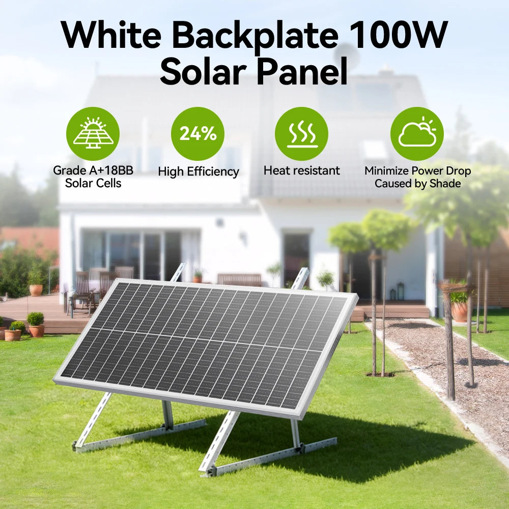 RVPOZWER 100W 12.8V 12BB Solar Solar Panel