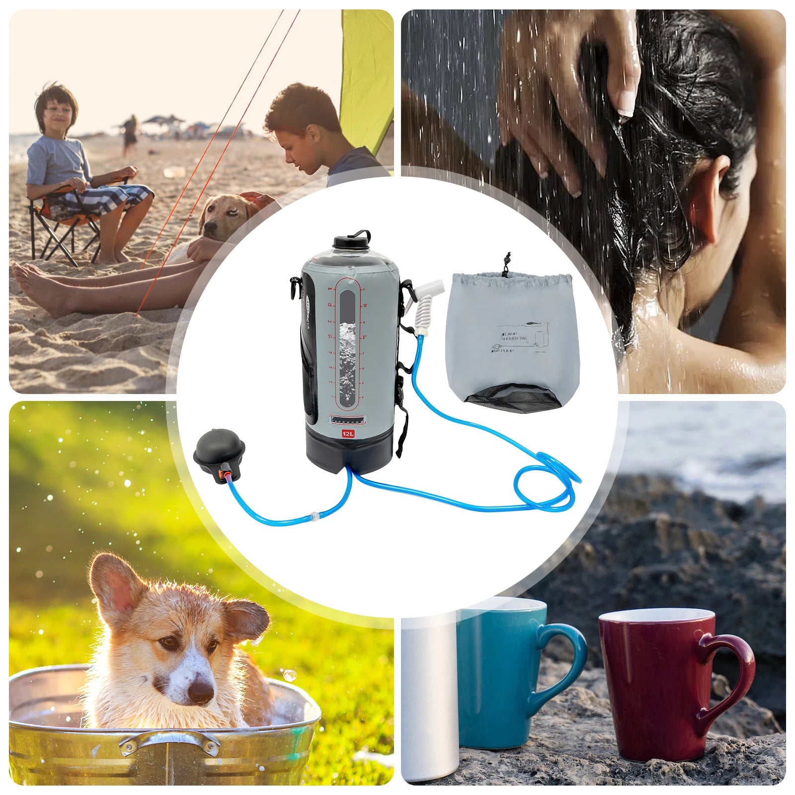 12L Portable Camping Shower Bag