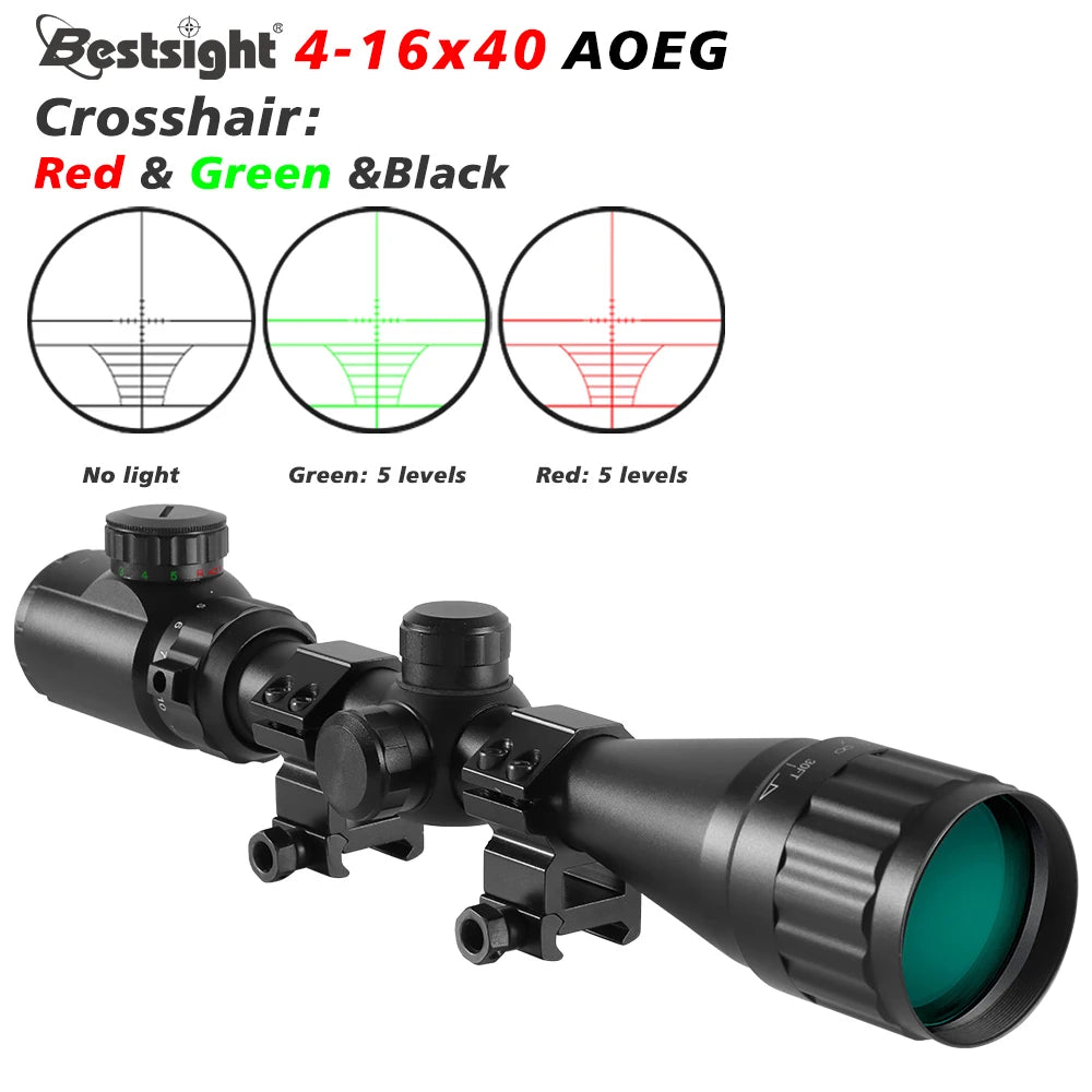 16X40 AOE Optics Hunting Riflescope Red&Green Dot