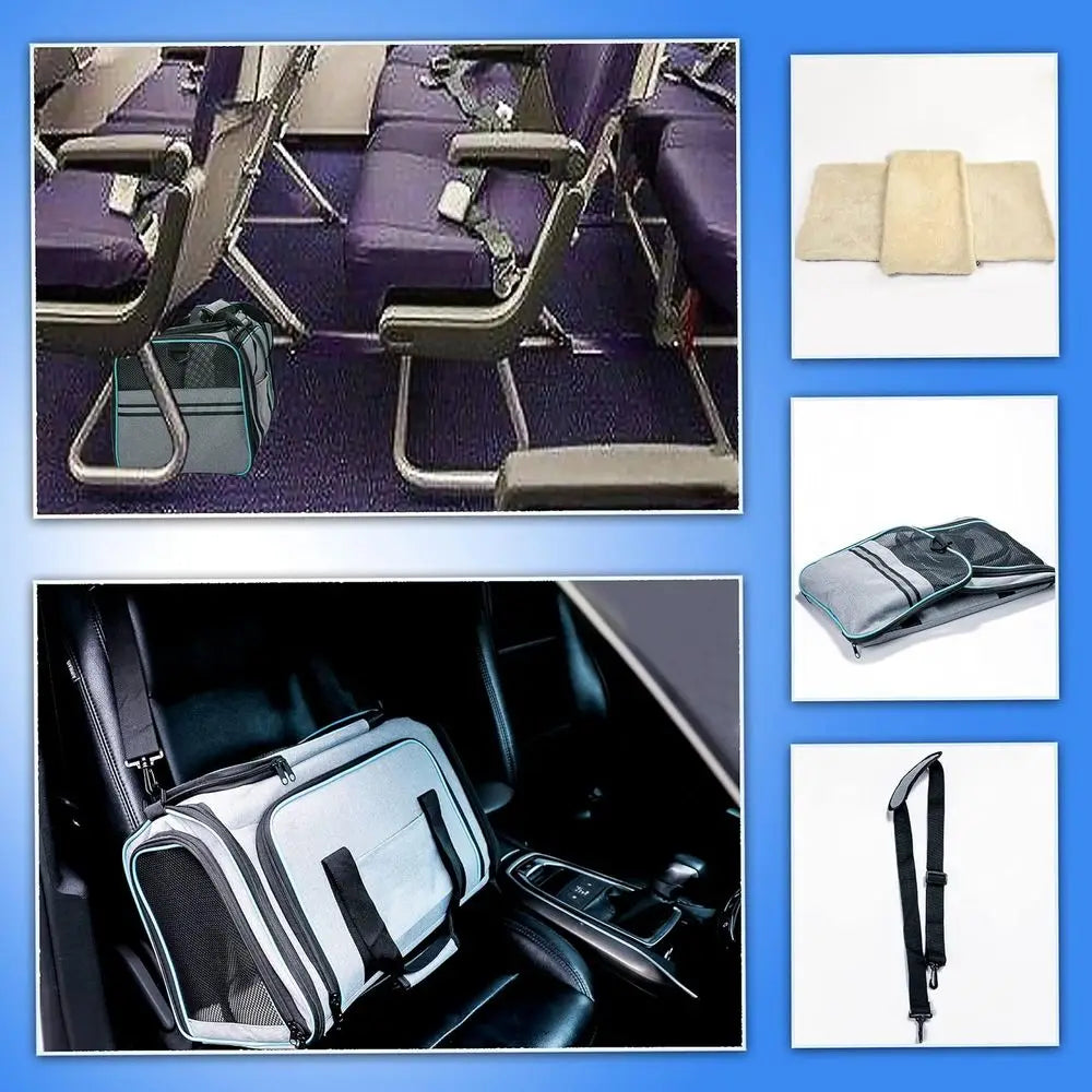 Cat Dog Carrier - Airline Approved Expandable Soft-Sided
