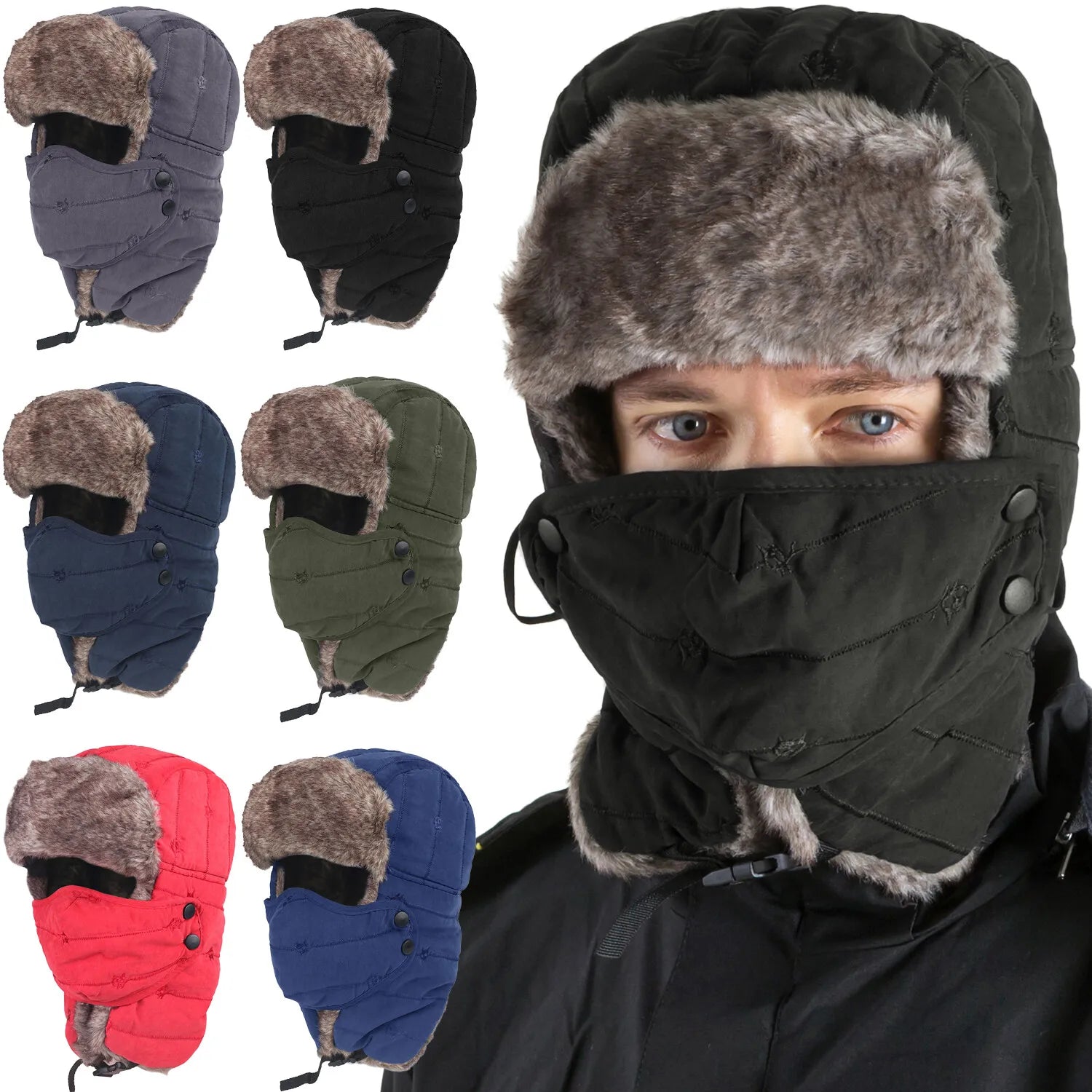 Winter Windproof Thermal Ear Flaps Cap